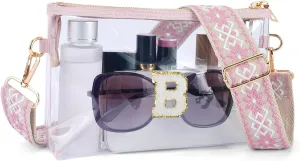 APHISON Clear Bag for Stadium Events,Letter Small Clear Purses for Women Stadium Approved Crossbody Bag for Concerts Sports