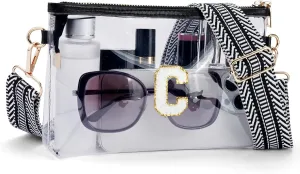 APHISON Clear Bag for Stadium Events,Letter Small Clear Purses for Women Stadium Approved Crossbody Bag for Concerts Sports