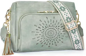 APHISON Crossbody Bags for Women, Vegan Leather Sunflower Crossbody Phone Purse Shoulder Handbags with Adjustable Strap