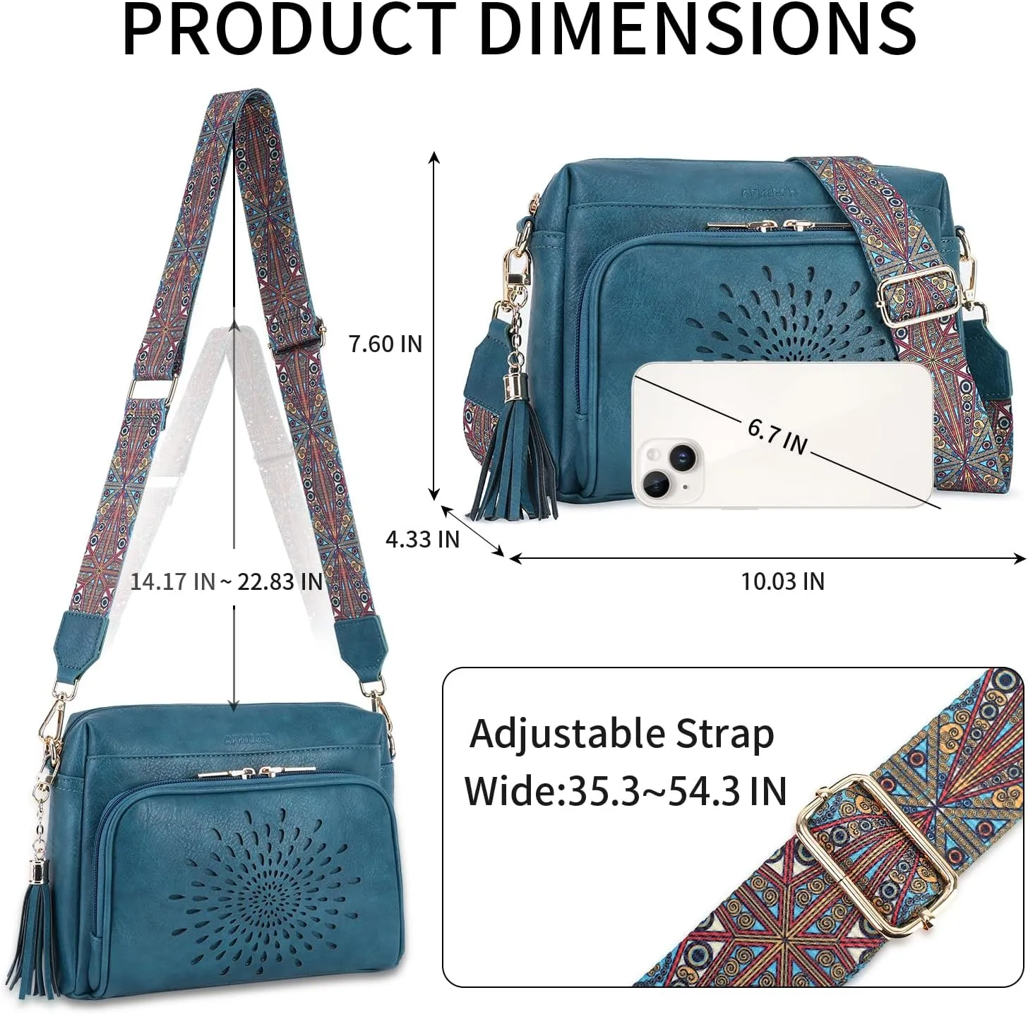 APHISON Crossbody Bags for Women, Vegan Leather Sunflower Crossbody Phone Purse Shoulder Handbags with Adjustable Strap