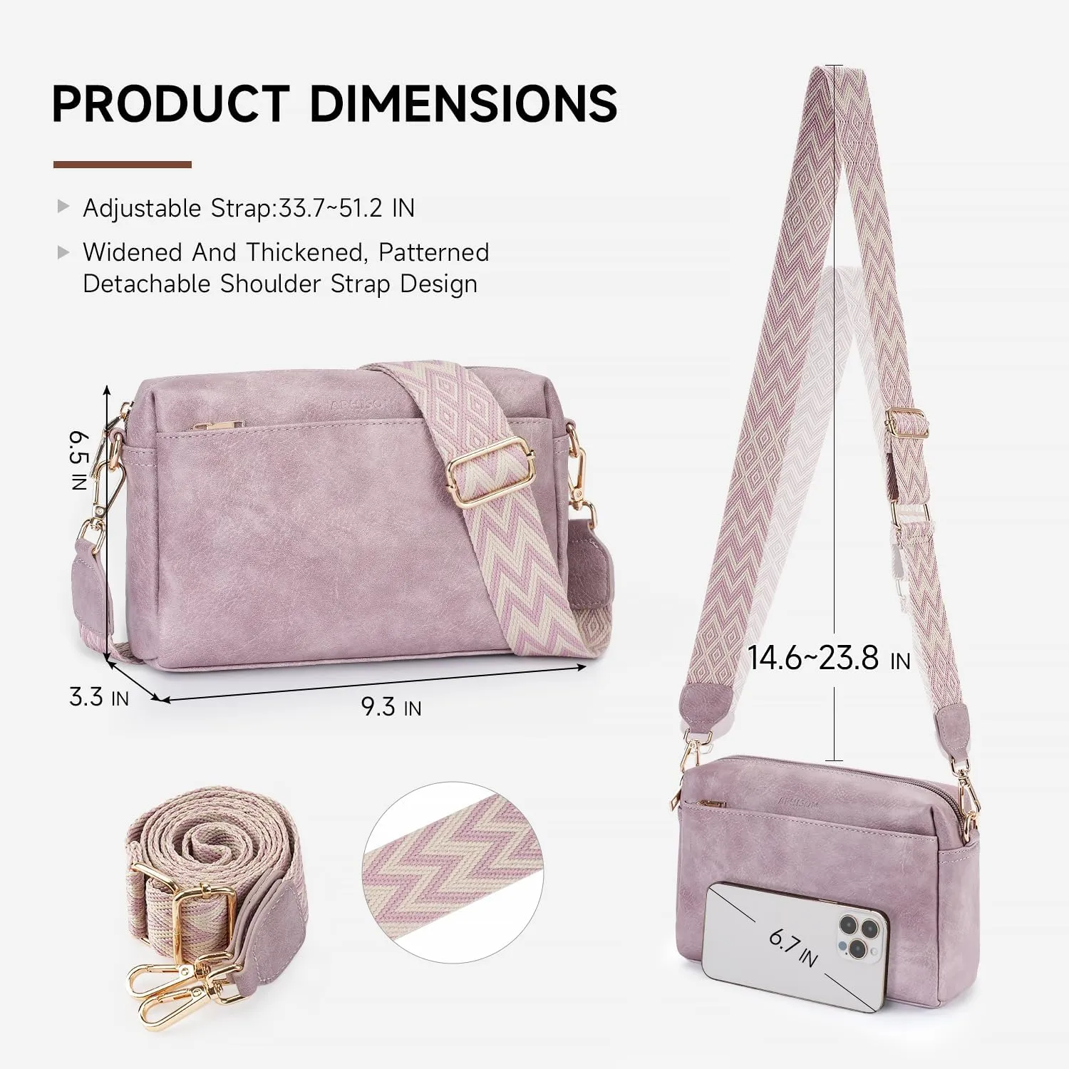 APHISON Small Crossbody Bags for Women, Triple Zip Crossbody Cell Phone Purse Shoulder Handbags with Adjustable Strap