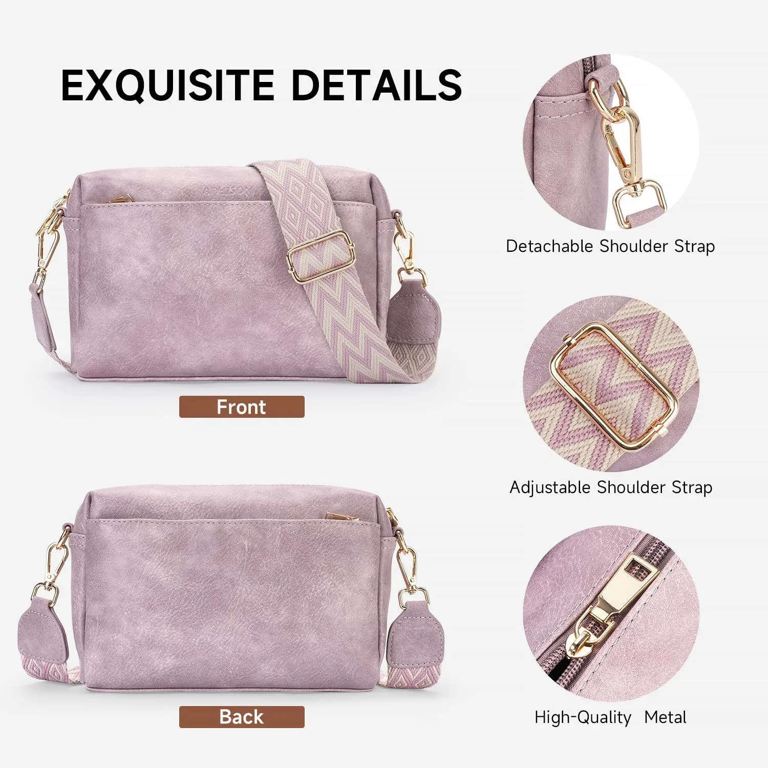 APHISON Small Crossbody Bags for Women, Triple Zip Crossbody Cell Phone Purse Shoulder Handbags with Adjustable Strap