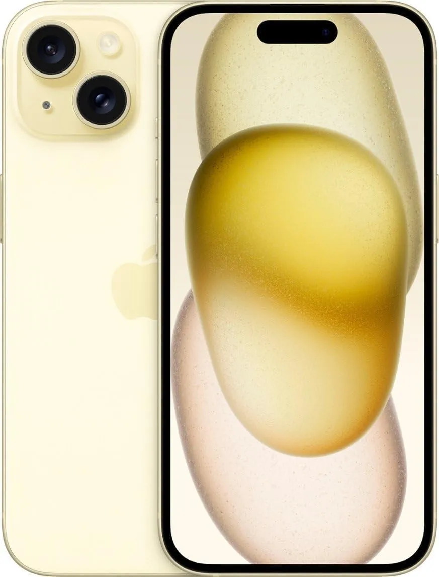 Apple iPhone 15, 128GB, Yellow - AT&T (Renewed)