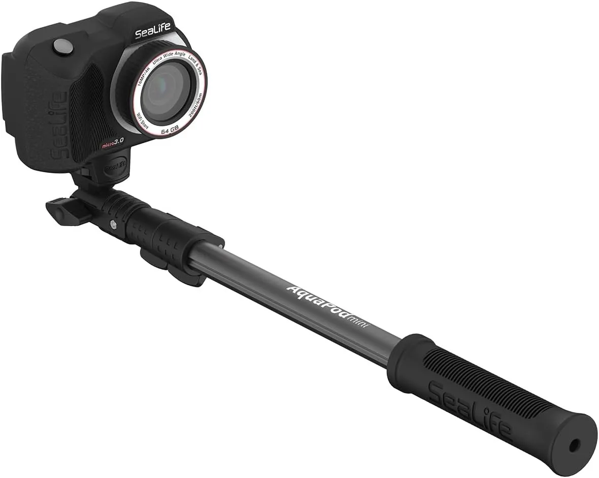 AquaPod Mini Camera Pole with Standard ¼-20 Camera Mount & Action Camera Adapter - Extends 15.5 to 38” - Gets Closer to Subjects - Tilts for Selfies