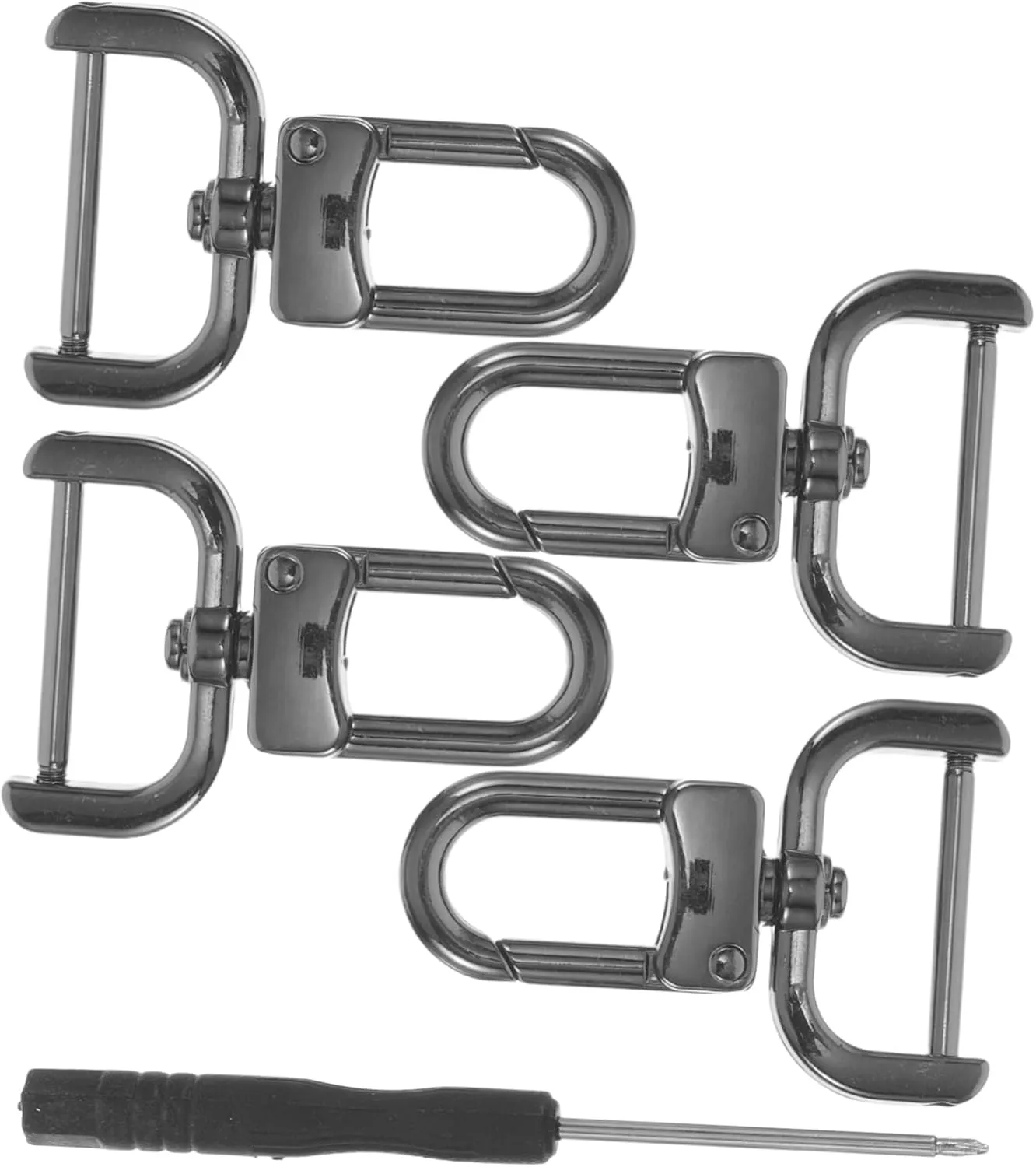 ARTIBETTER Essential Sewing Accessories 4 Piece Swivel Snap Hooks Metal Rectangle Rings Detachable Bag Straps Purse Strap Hardware