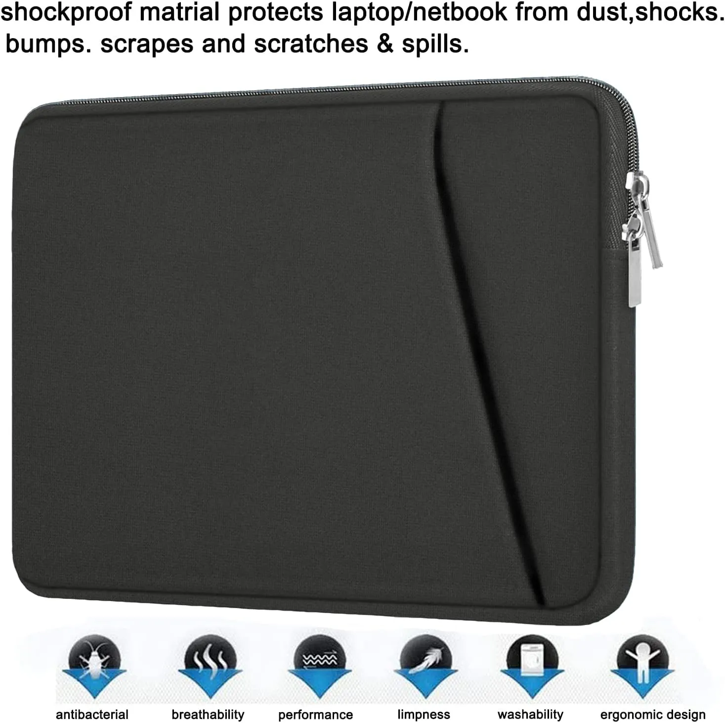 Askuko Laptop Sleeve 14 inch, Durable Carrying Bag Shockproof Protective Case Cover, Handbags Briefcase Laptop Bag Compatible with 14" MacBook Air/Pro HP Asus Lenovo Notebook Computer, Grey