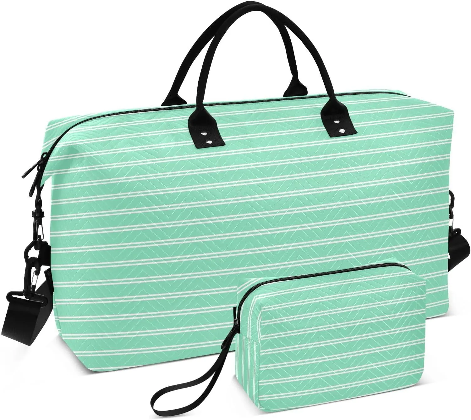 Aslsiy Travel Duffel Bags for Women Striped Carnival Glass Color Sports Duffel Bags Weekender Bags Gym Bag with Toiletry Bag Carry on Overnight Bag