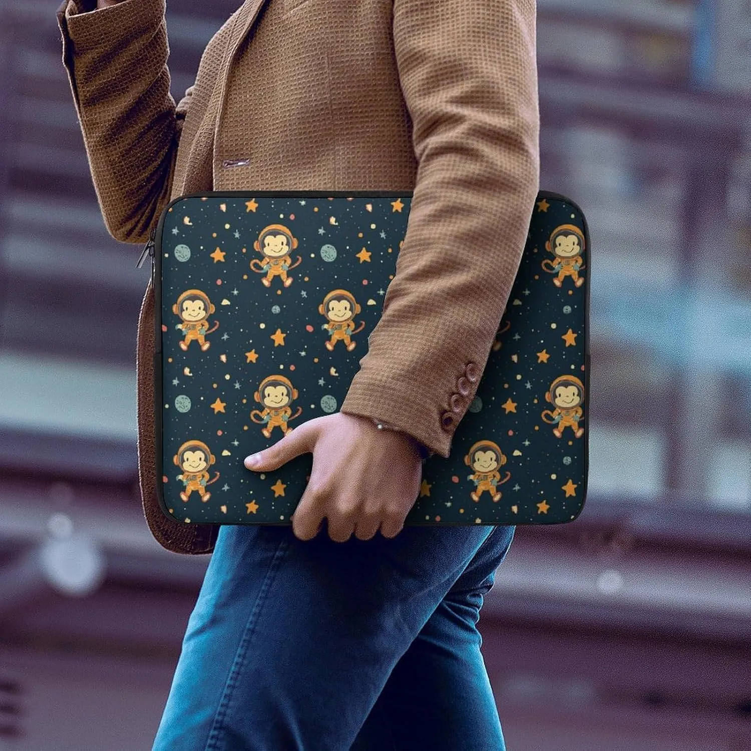 Astronaut Monkey Galaxy Laptop Sleeve 13/15 Inch Briefcase Cover Shockproof Protective Case Handbags Portable Laptop Bag