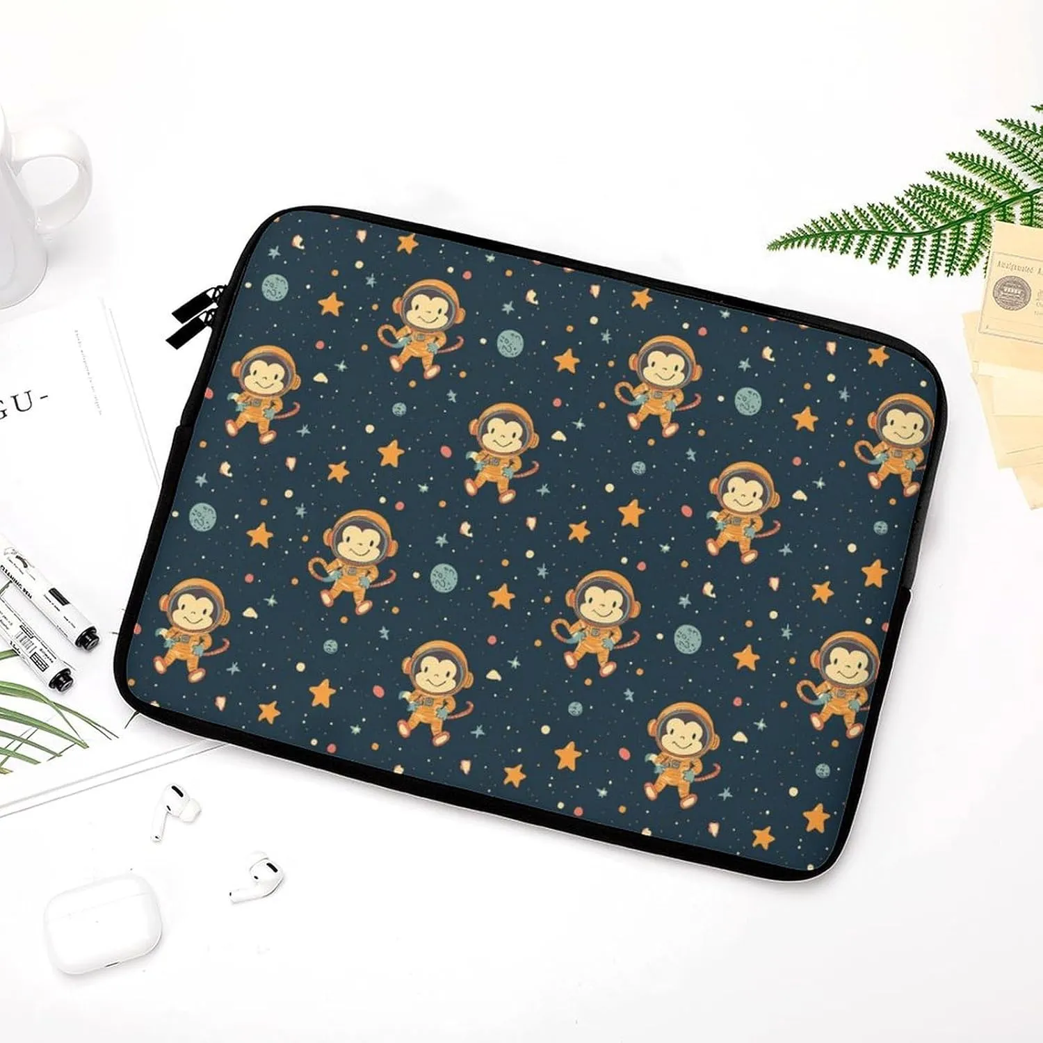Astronaut Monkey Galaxy Laptop Sleeve 13/15 Inch Briefcase Cover Shockproof Protective Case Handbags Portable Laptop Bag