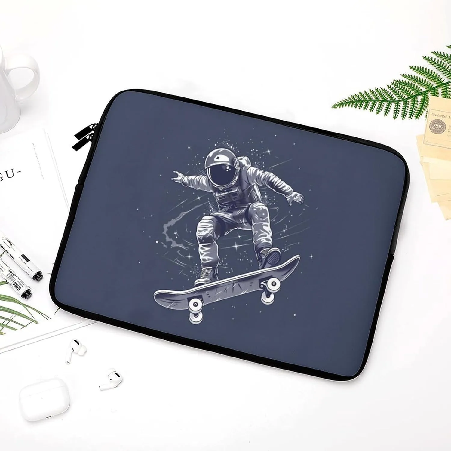 Astronaut Space Skateboard Laptop Sleeve 13/15 Inch Briefcase Cover Shockproof Protective Case Handbags Portable Laptop Bag