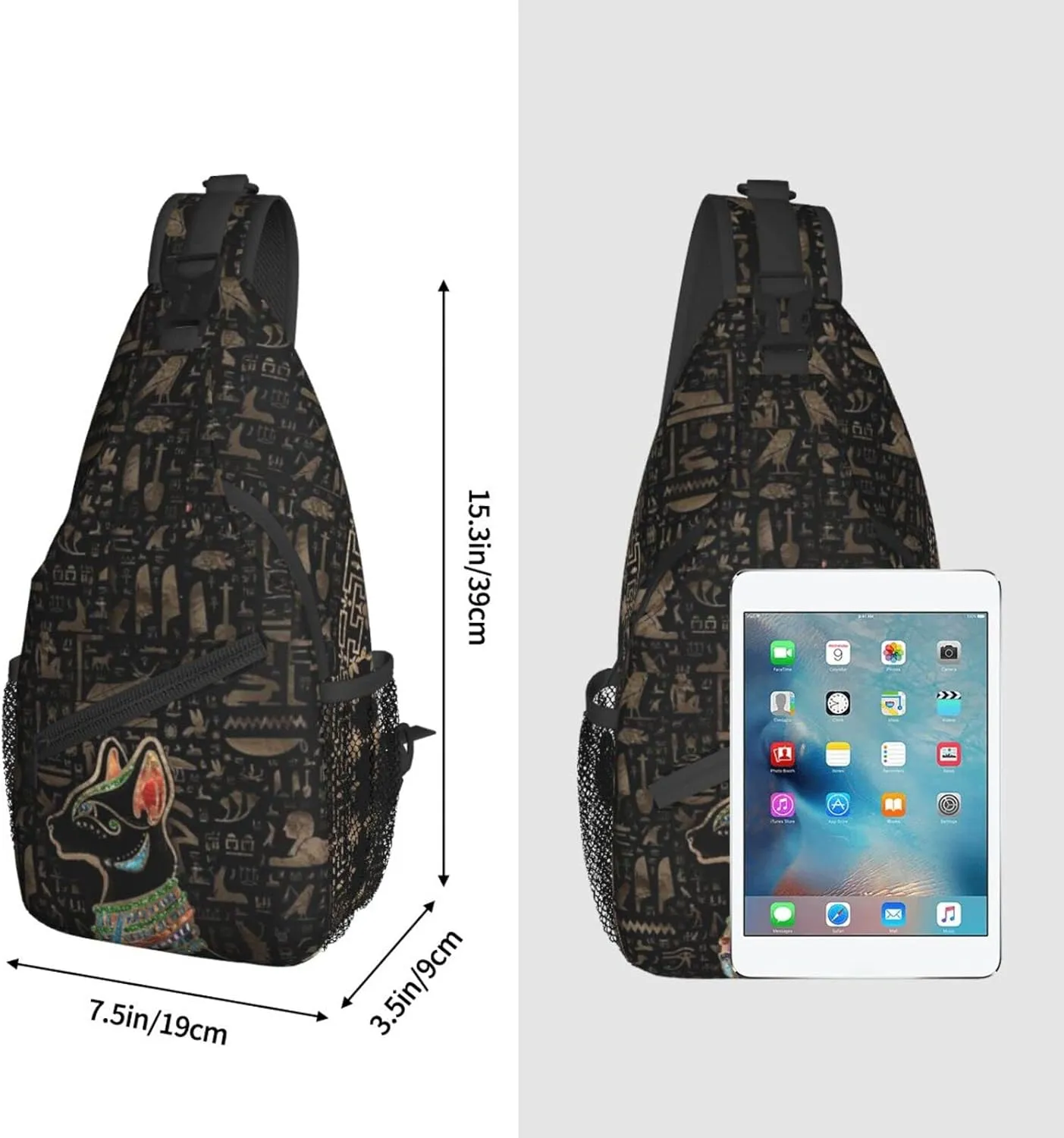 ASYG Ancient Egyptian Sling Bag Crossbody Chest Daypack Casual Backpack Egyptian Shoulder Bag Egyptian Decor