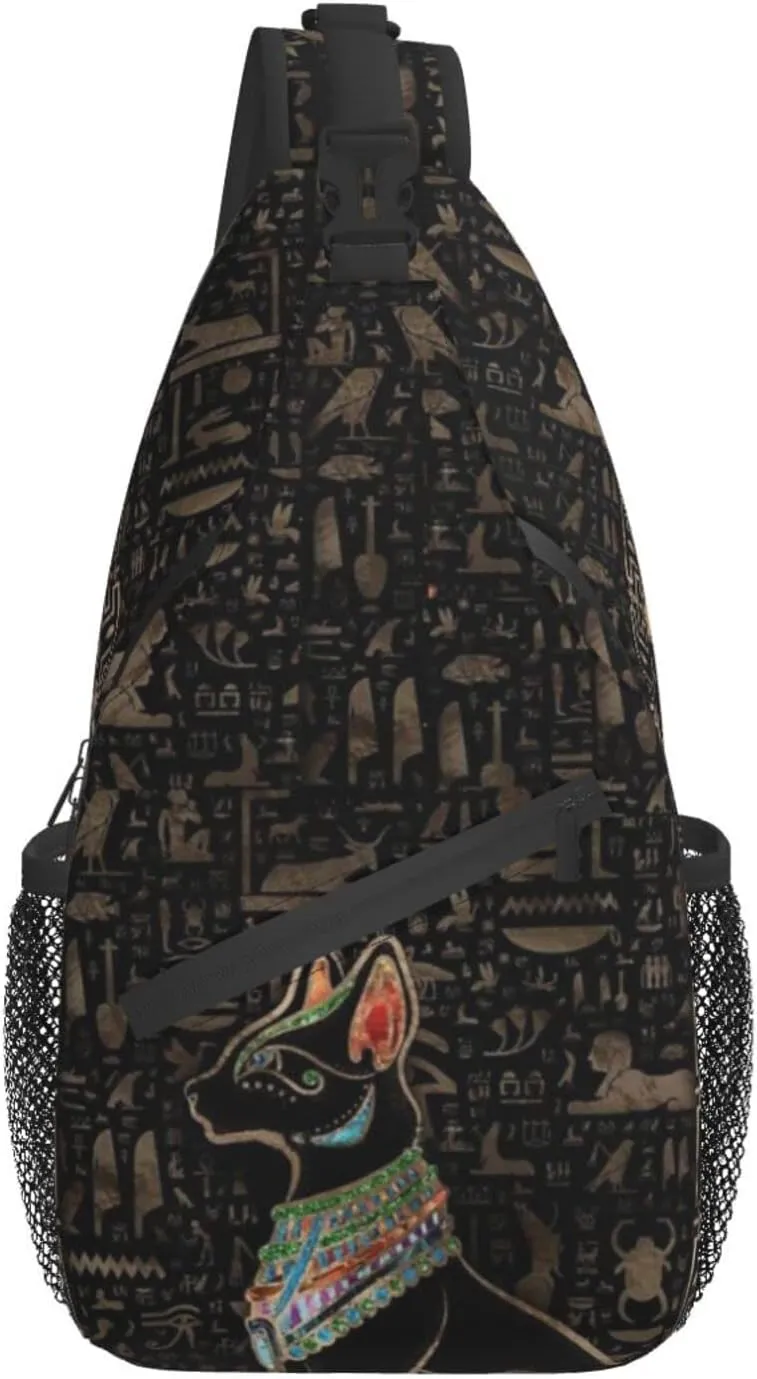 ASYG Ancient Egyptian Sling Bag Crossbody Chest Daypack Casual Backpack Egyptian Shoulder Bag Egyptian Decor