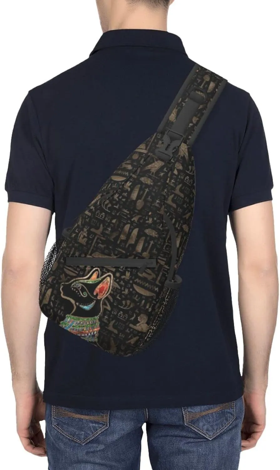 ASYG Ancient Egyptian Sling Bag Crossbody Chest Daypack Casual Backpack Egyptian Shoulder Bag Egyptian Decor