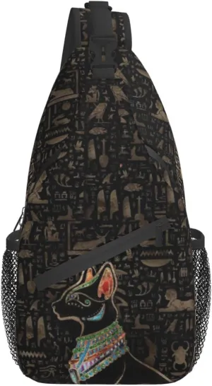 ASYG Ancient Egyptian Sling Bag Crossbody Chest Daypack Casual Backpack Egyptian Shoulder Bag Egyptian Decor