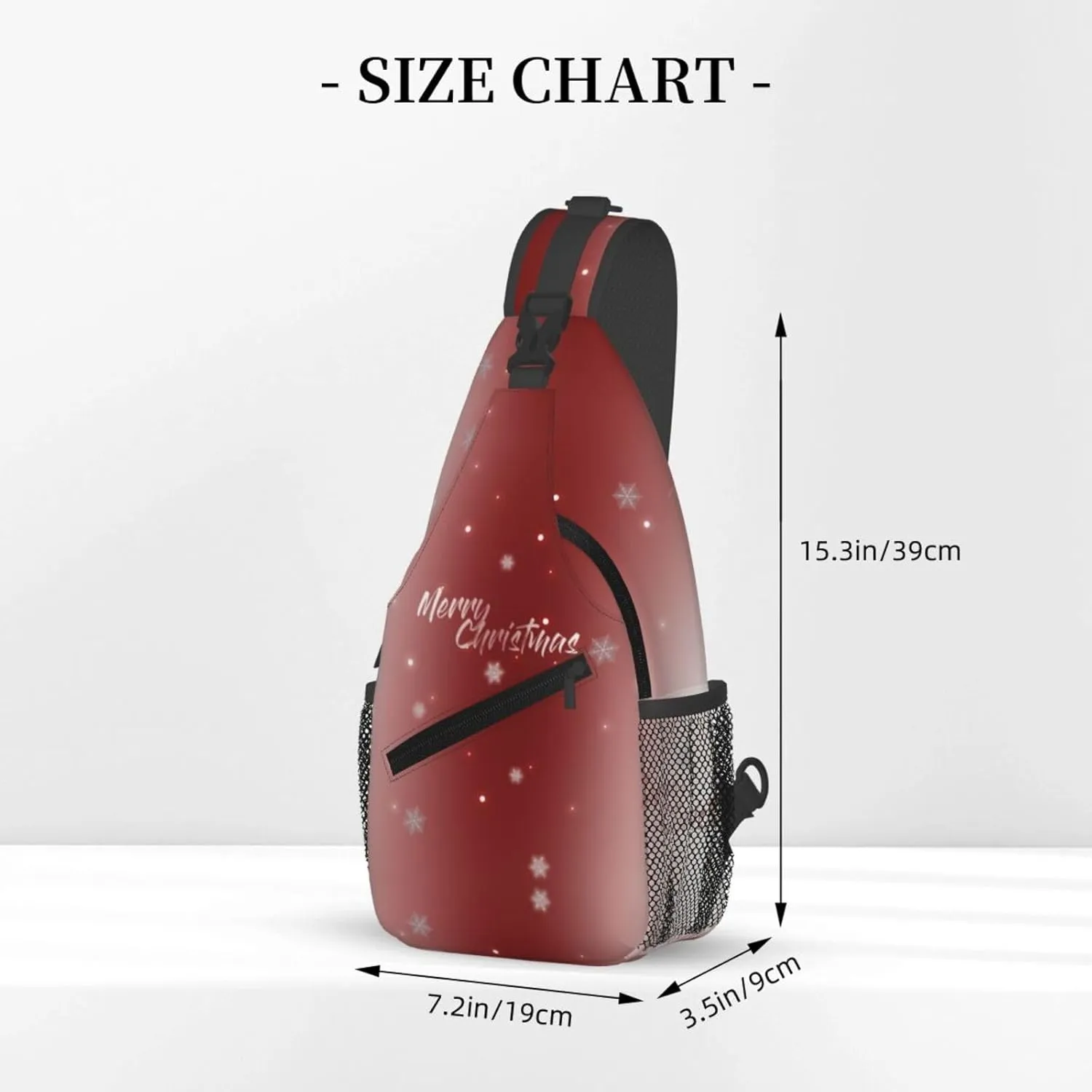 ASYG Christmas Sling Bag Merry Christmas Shoulder Bag Christmas Crossbody Chest Daypack Casual Backpack Snowflakes Bag