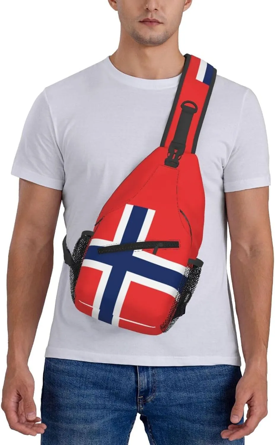 ASYG Norway Sling Bag Norway Flag Shoulder Bag Norway Crossbody Chest Daypack Casual Backpack Flag Bag for Norwegian