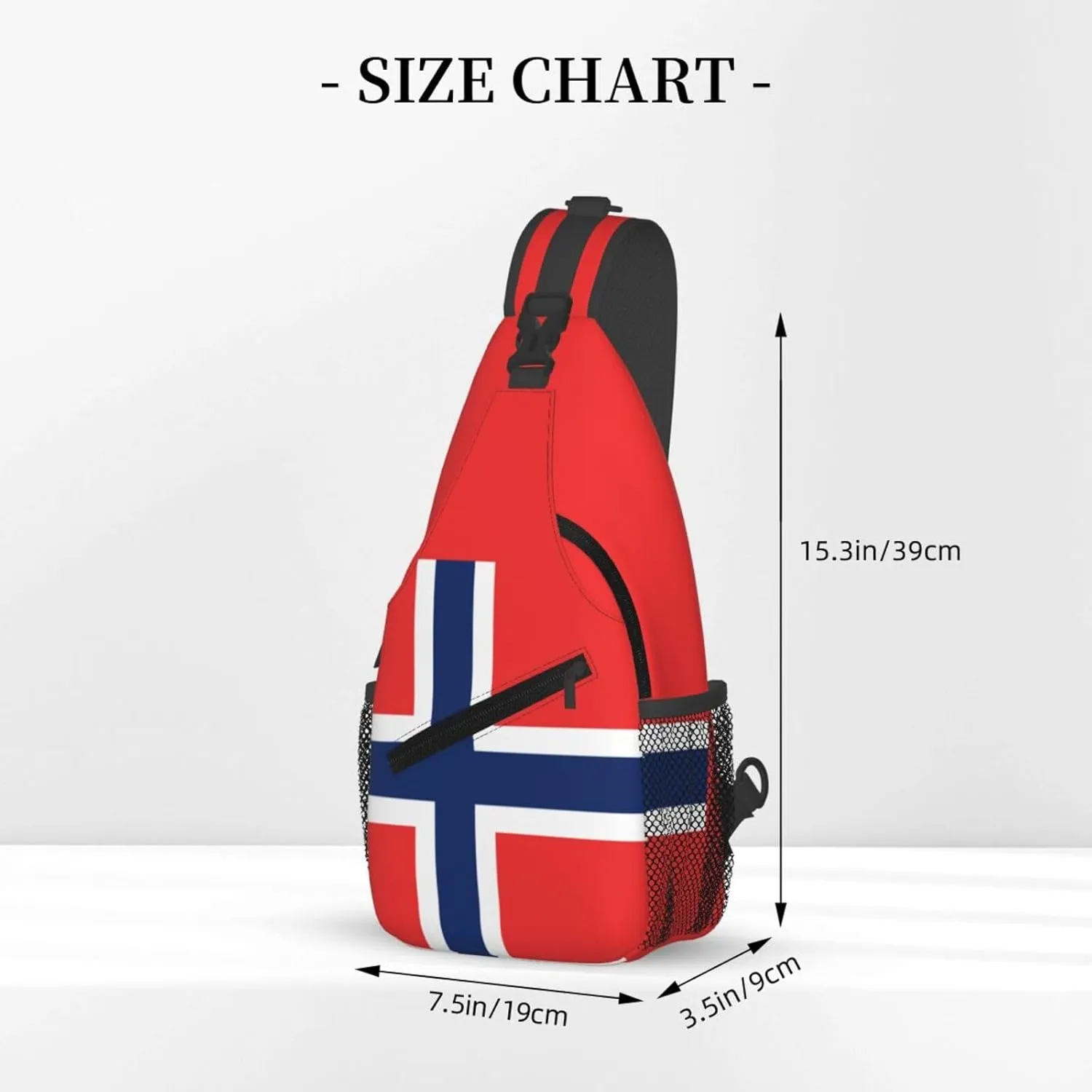 ASYG Norway Sling Bag Norway Flag Shoulder Bag Norway Crossbody Chest Daypack Casual Backpack Flag Bag for Norwegian