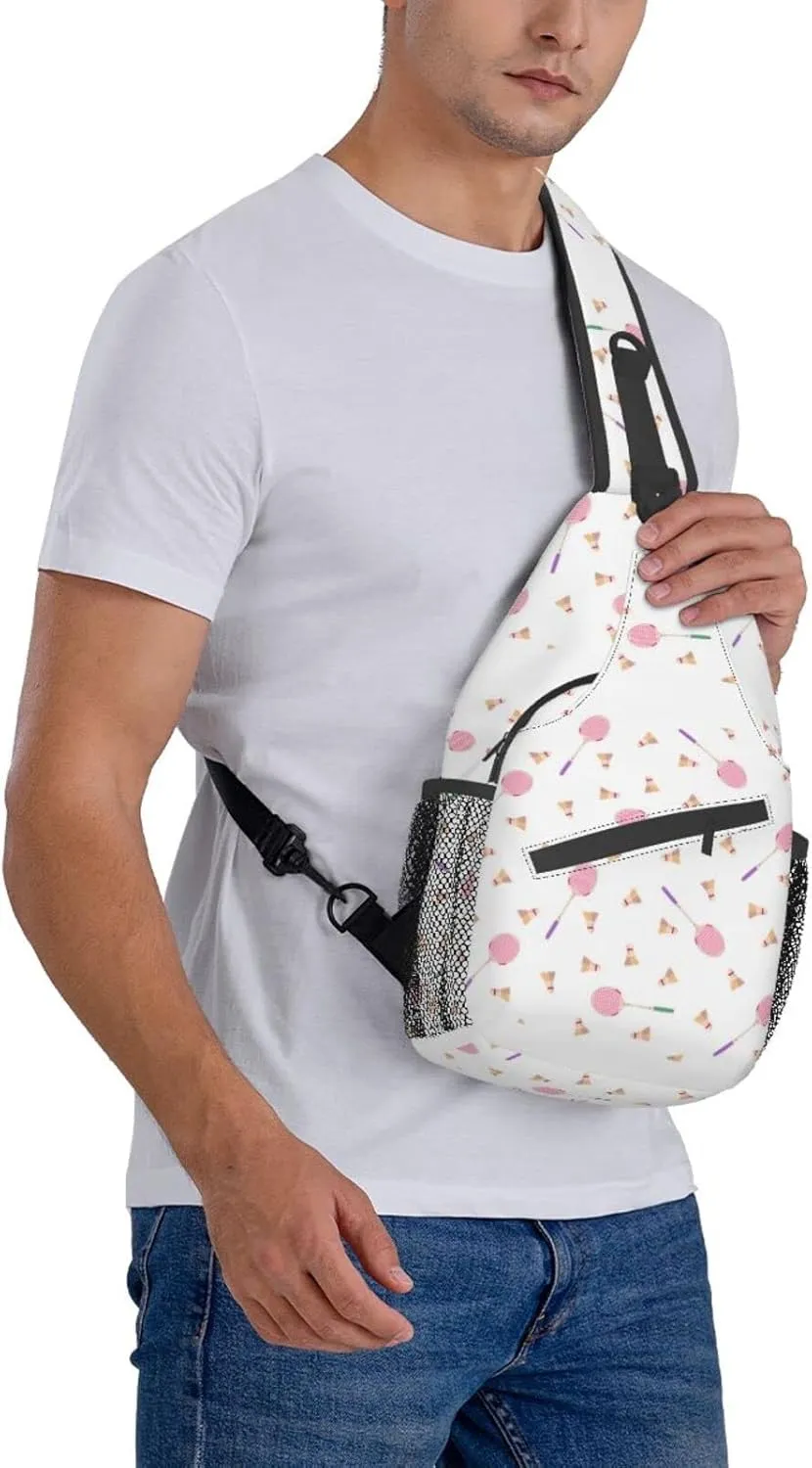 ASYG Tennis Sling Bag Sport Crossbody Chest Daypack Casual Backpack Tennis Shoulder Bag For Travel Picnic