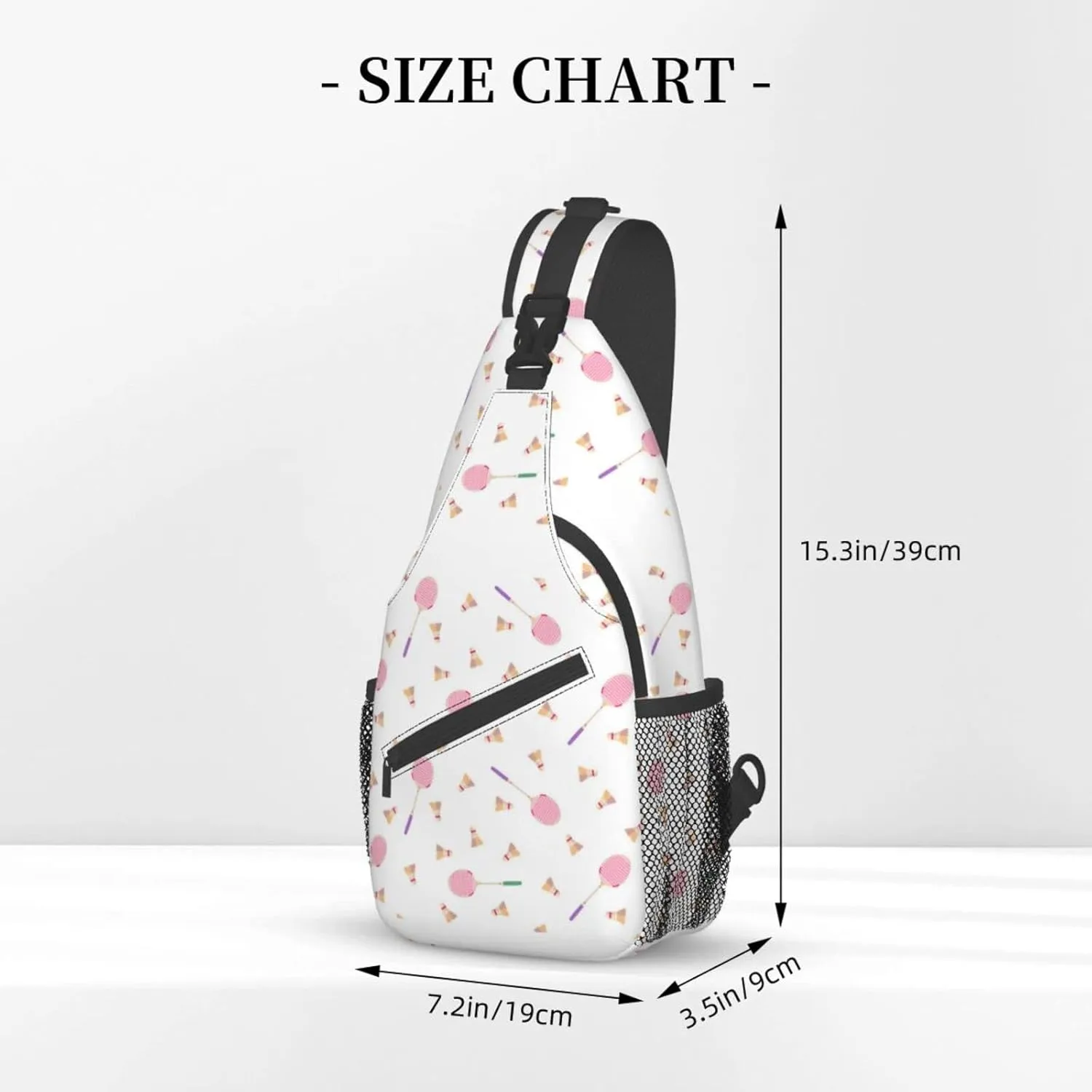 ASYG Tennis Sling Bag Sport Crossbody Chest Daypack Casual Backpack Tennis Shoulder Bag For Travel Picnic