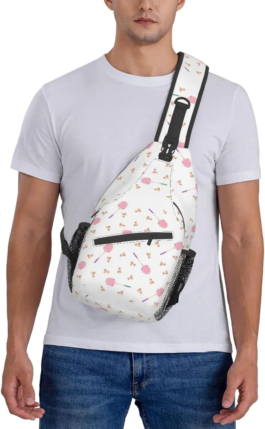 ASYG Tennis Sling Bag Sport Crossbody Chest Daypack Casual Backpack Tennis Shoulder Bag For Travel Picnic