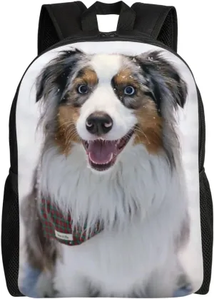 Australian Shepherd Backpack College Bookbag Unisex Travel Backpack Laptop Bag