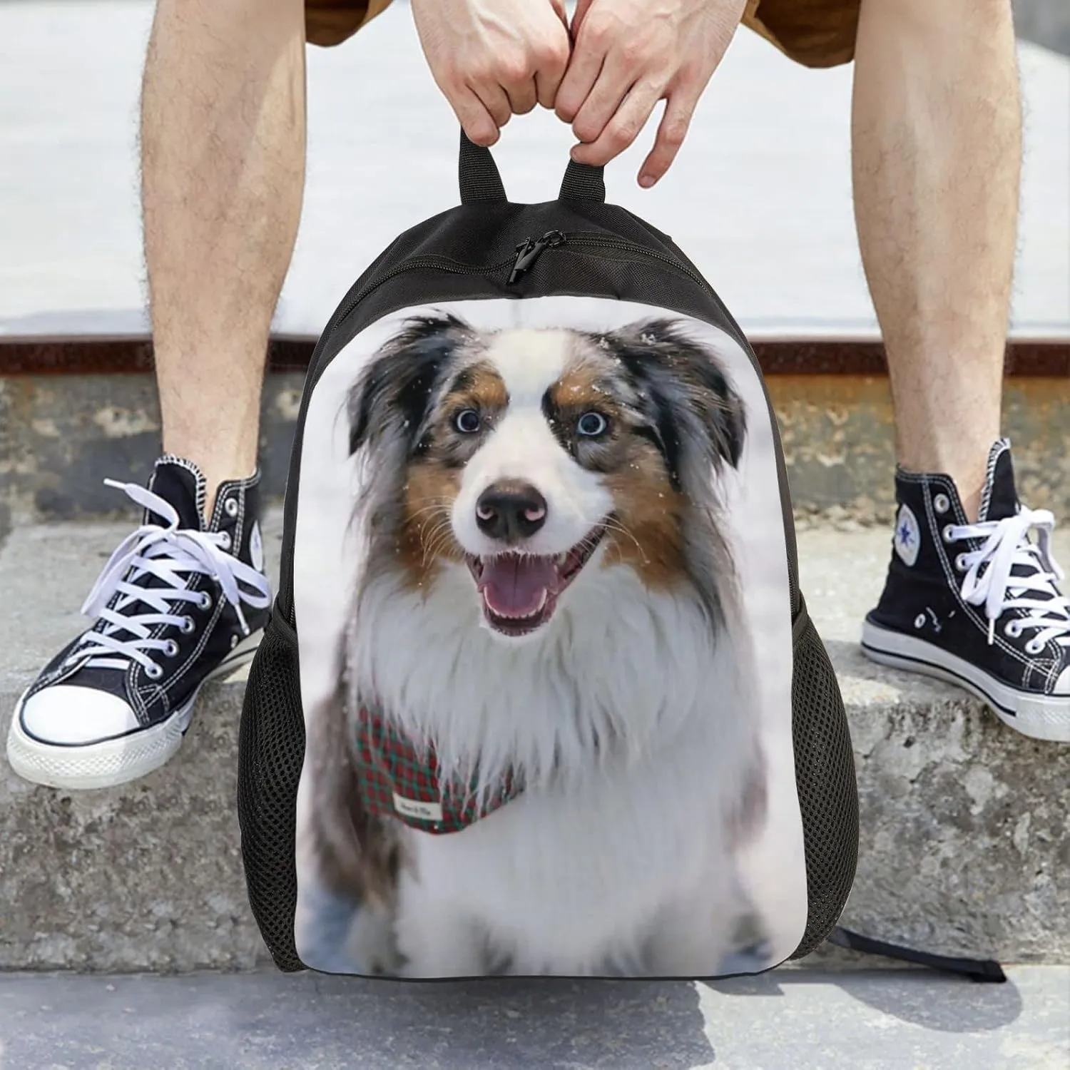 Australian Shepherd Backpack College Bookbag Unisex Travel Backpack Laptop Bag