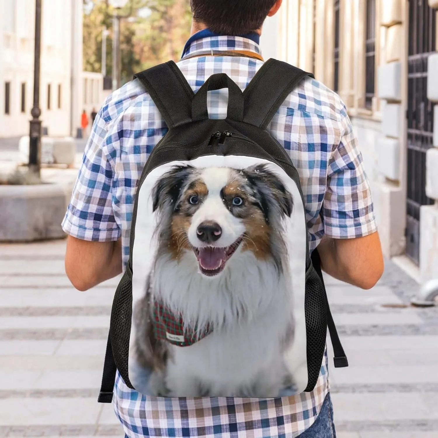 Australian Shepherd Backpack College Bookbag Unisex Travel Backpack Laptop Bag