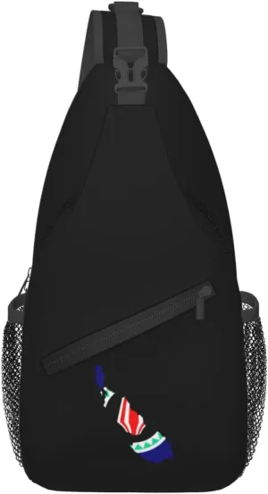 Autonomous Region Of Bougainville Terrain Map Crossbody Bags For Women Men Chest Backpack Gym Shoulder Bag Travel Outdoor Sports Casual Crossbody Bags