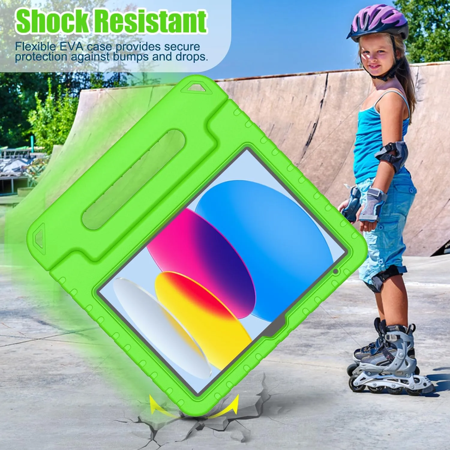 AVAWO Kids Case for New iPad (A16) 11th Generation 11 Inch 2025, iPad 10th Generation 10.9" 2022 with Built-in Screen Protector Durable Shockproof Lightweight Handle Cover for i Pad 10/11 Gen, Green