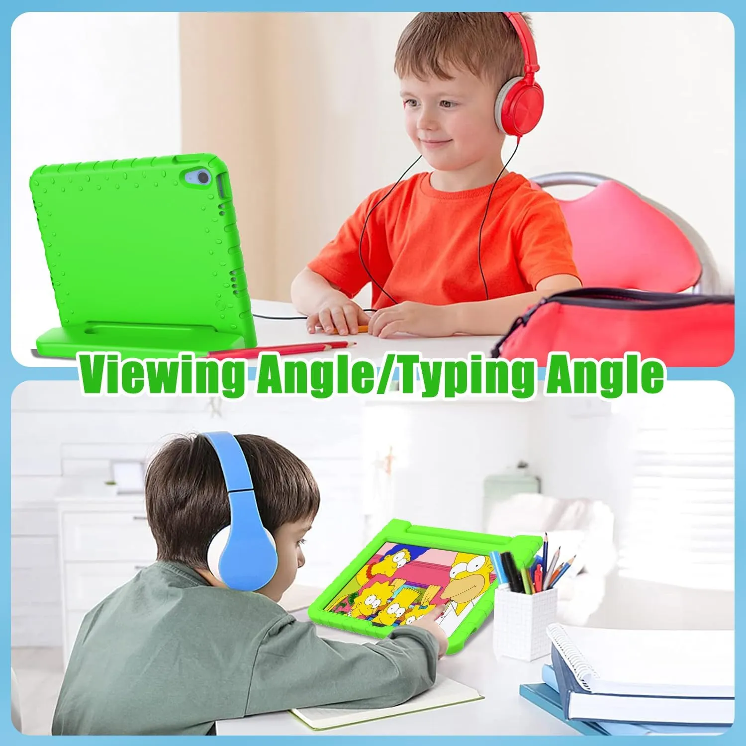 AVAWO Kids Case for New iPad (A16) 11th Generation 11 Inch 2025, iPad 10th Generation 10.9" 2022 with Built-in Screen Protector Durable Shockproof Lightweight Handle Cover for i Pad 10/11 Gen, Green