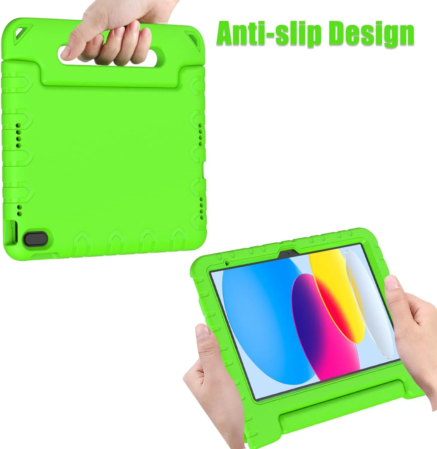 AVAWO Kids Case for New iPad (A16) 11th Generation 11 Inch 2025, iPad 10th Generation 10.9" 2022 with Built-in Screen Protector Durable Shockproof Lightweight Handle Cover for i Pad 10/11 Gen, Green