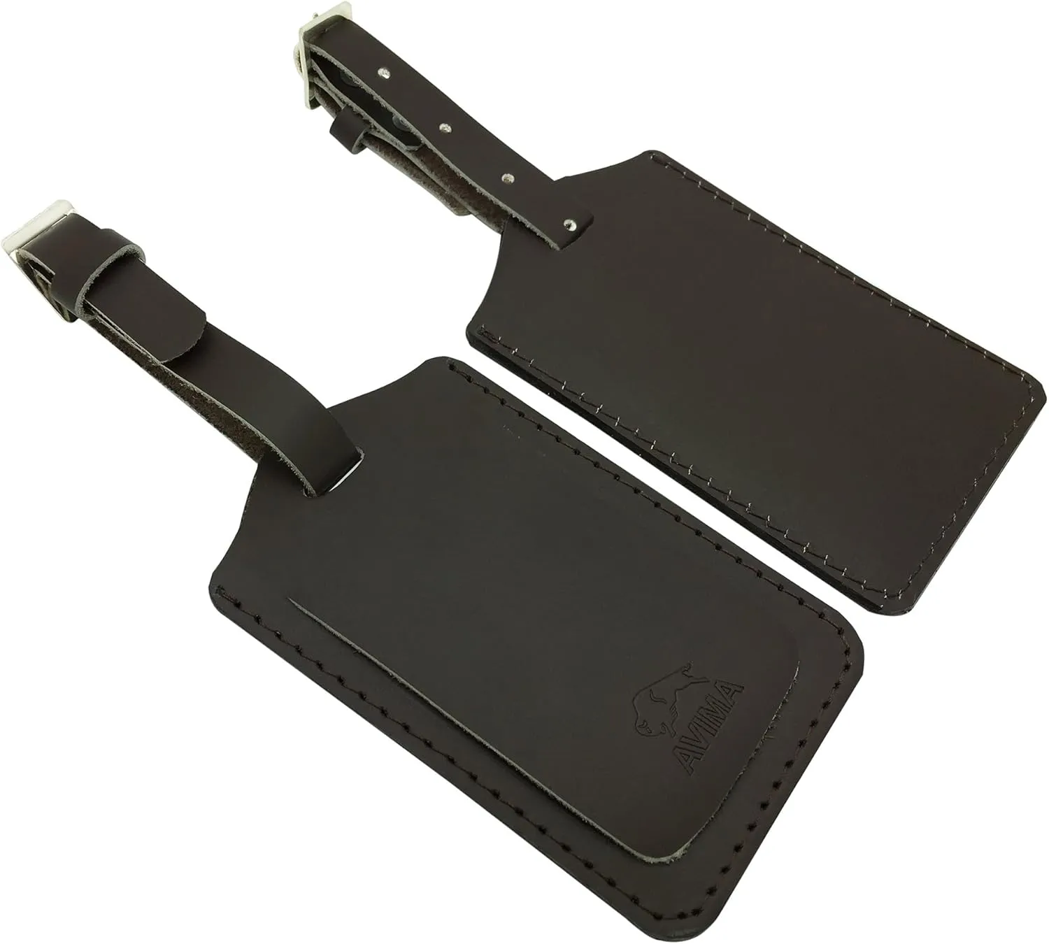 AVIMA® BEST Premium Handcrafted Leather Luggage Tags 2 Pieces Set