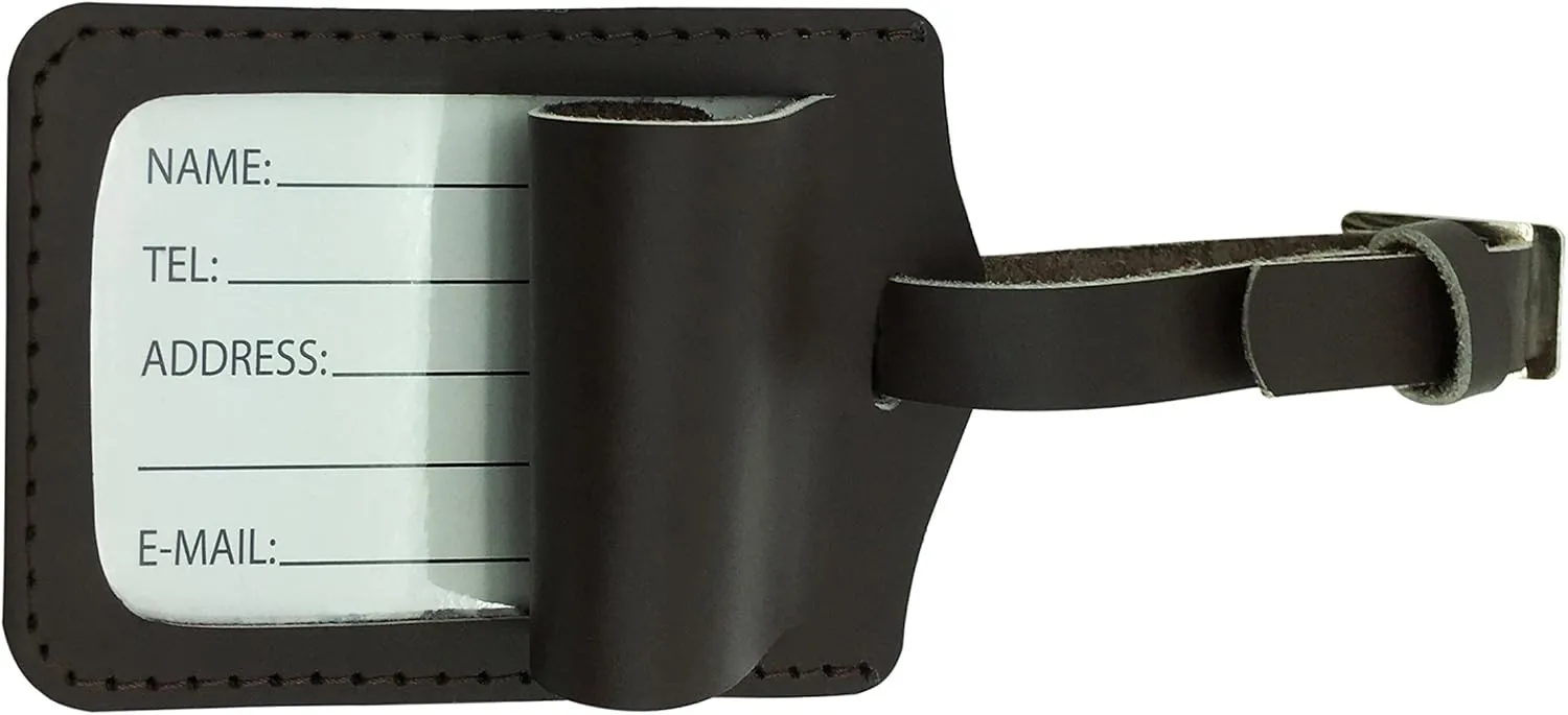AVIMA® BEST Premium Handcrafted Leather Luggage Tags 2 Pieces Set