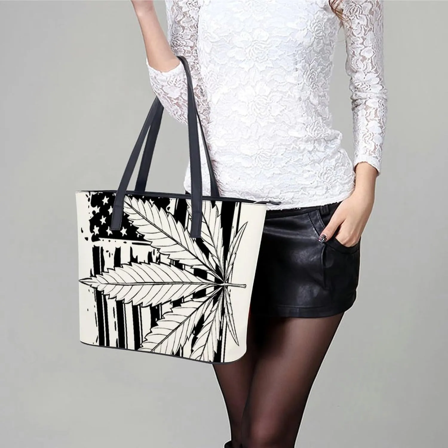 Aztec Geometric Ethnic Patterns Leather Handbag Smooth Wrinkle Resistant Lightweight And Convenient