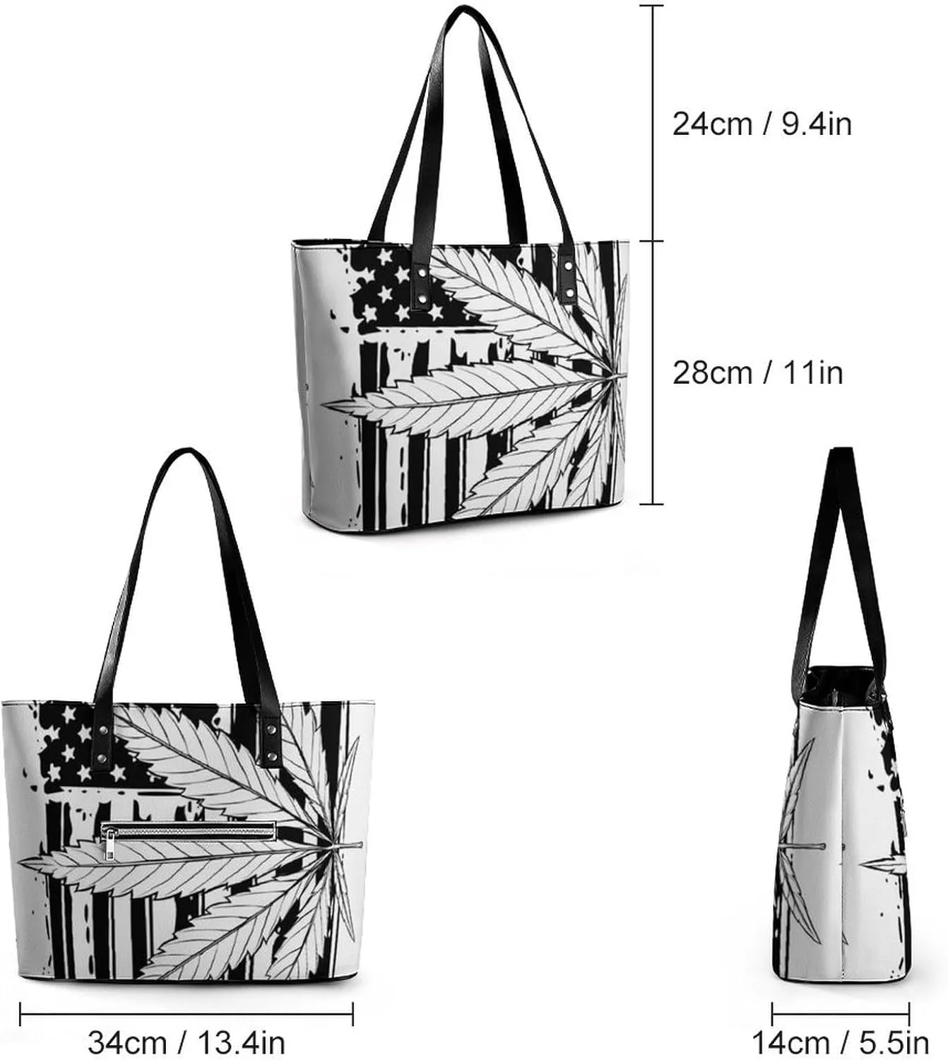 Aztec Geometric Ethnic Patterns Leather Handbag Smooth Wrinkle Resistant Lightweight And Convenient