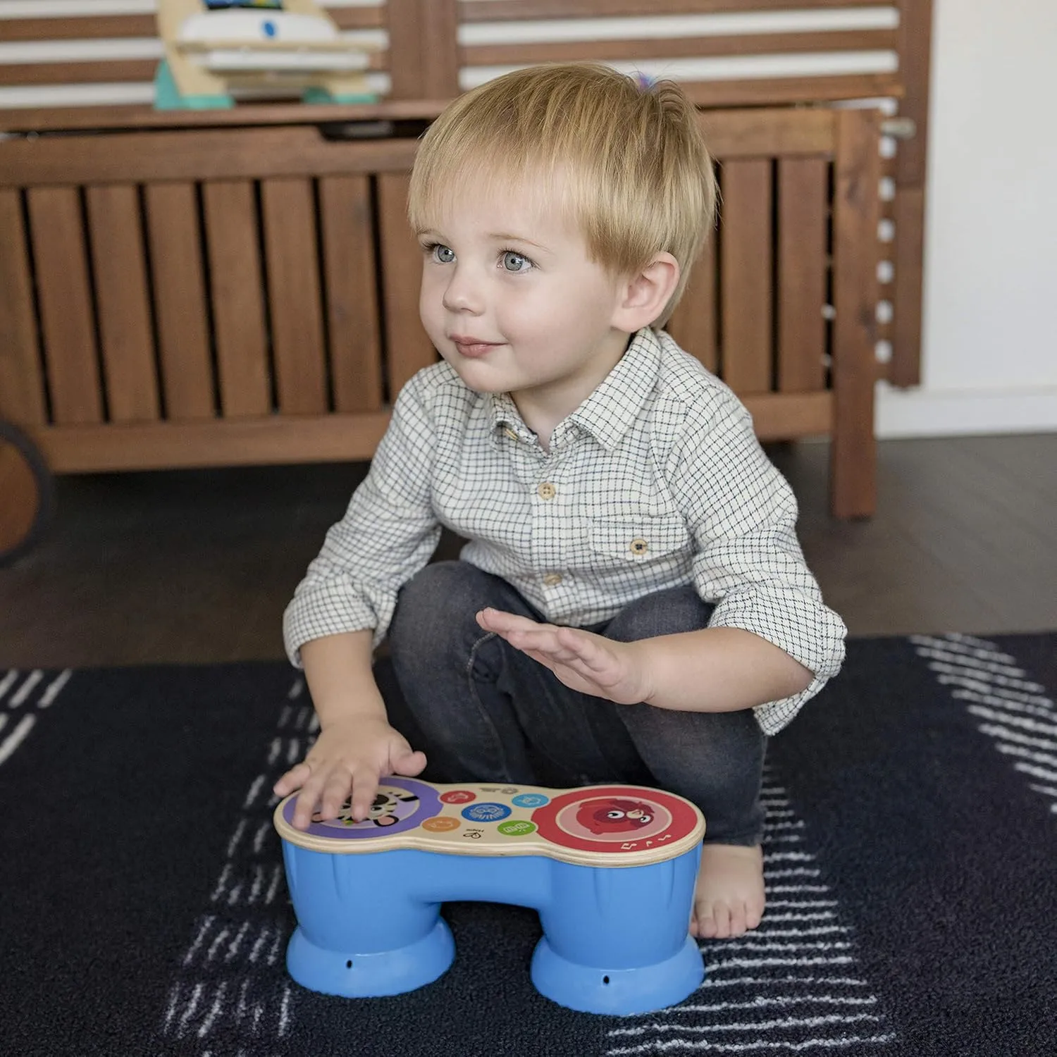 Baby Einstein Upbeat Tunes Magic Touch Wooden Drum​ Musical Toy Ages 6 Months  