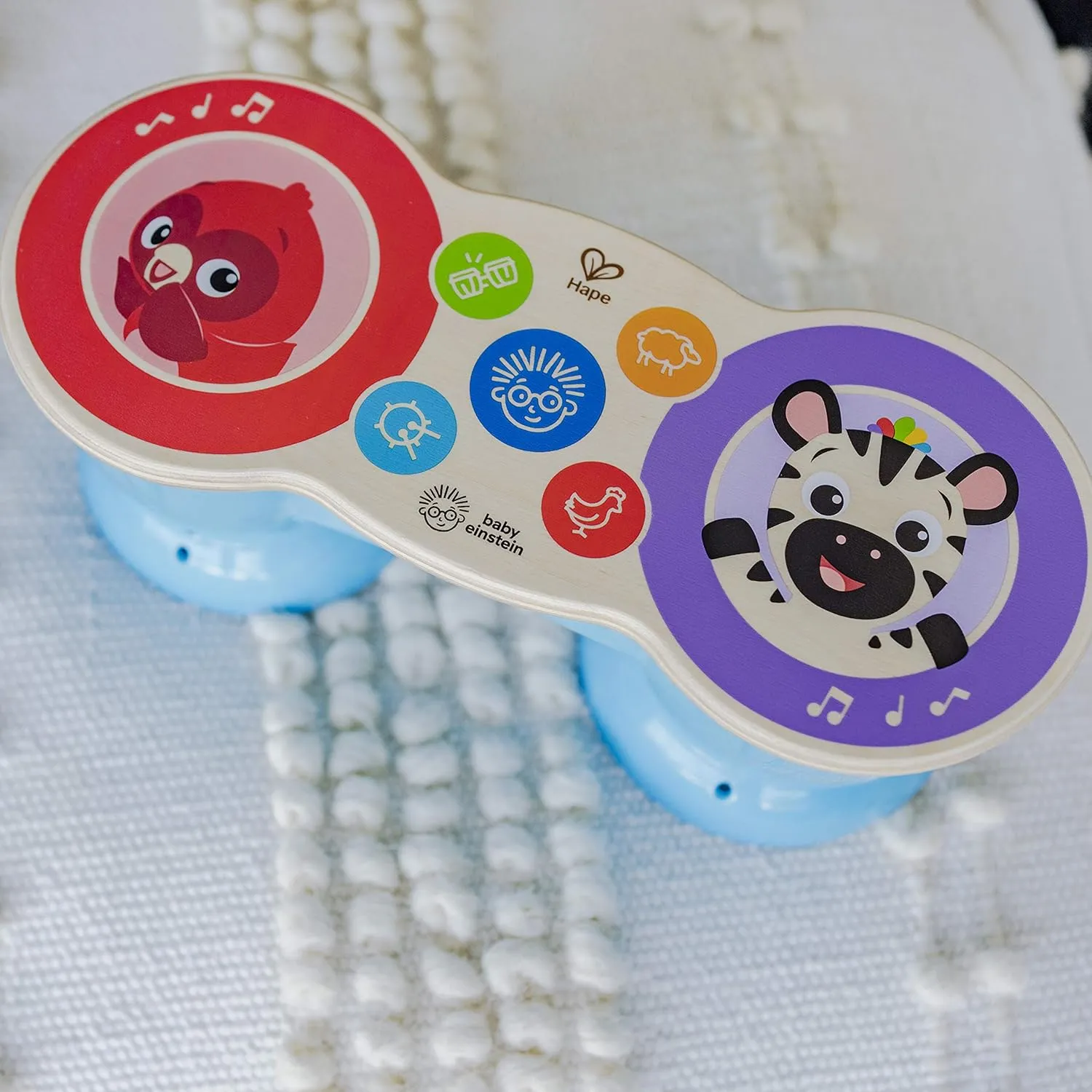 Baby Einstein Upbeat Tunes Magic Touch Wooden Drum​ Musical Toy Ages 6 Months  