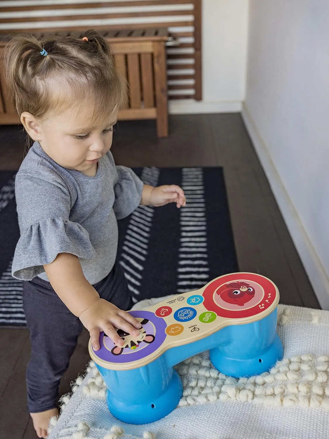 Baby Einstein Upbeat Tunes Magic Touch Wooden Drum​ Musical Toy Ages 6 Months  