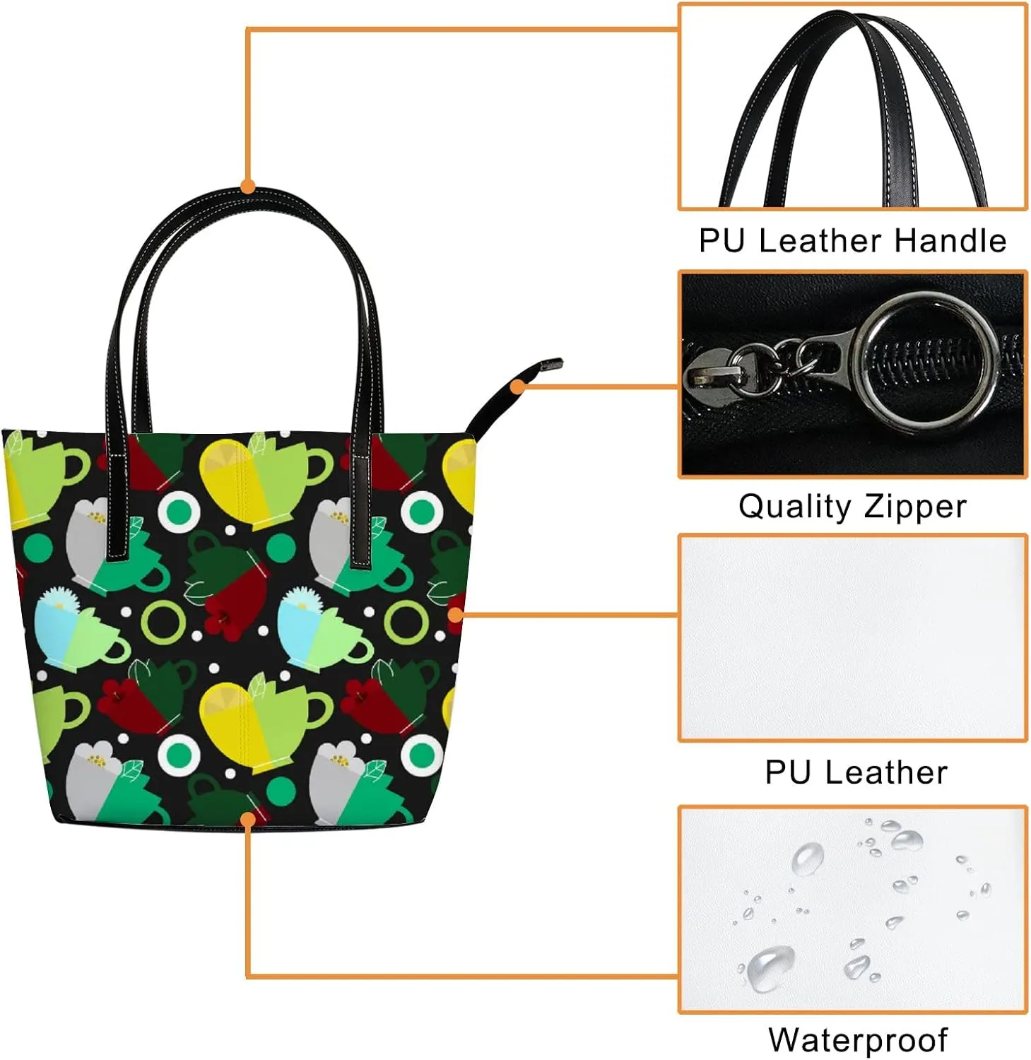 Background Tote Bag for Women Leather Handbags Women's Crossbody Handbags