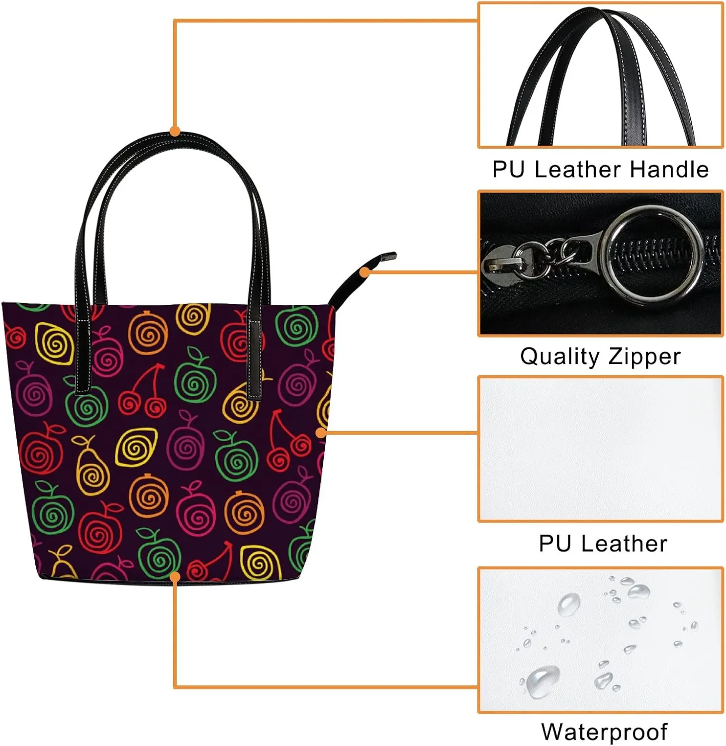 Background Tote Bag for Women Leather Handbags Women's Crossbody Handbags