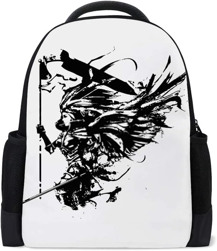 Backpack Colorful Travel Laptop Daypack School Bags Polyester Multi-Pockets Lightweight Packable Teens Men Women ﻿Battle Angel In Armor With a Sword Backpack
