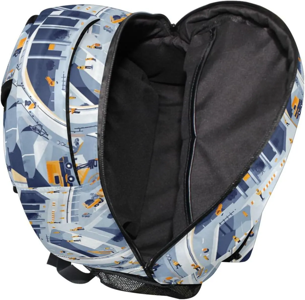 Backpacks for Men and Women Fashion Carry On Backpacks with Chest Strap Gift Men & Women Construction Scene Concrete Mixer Truck