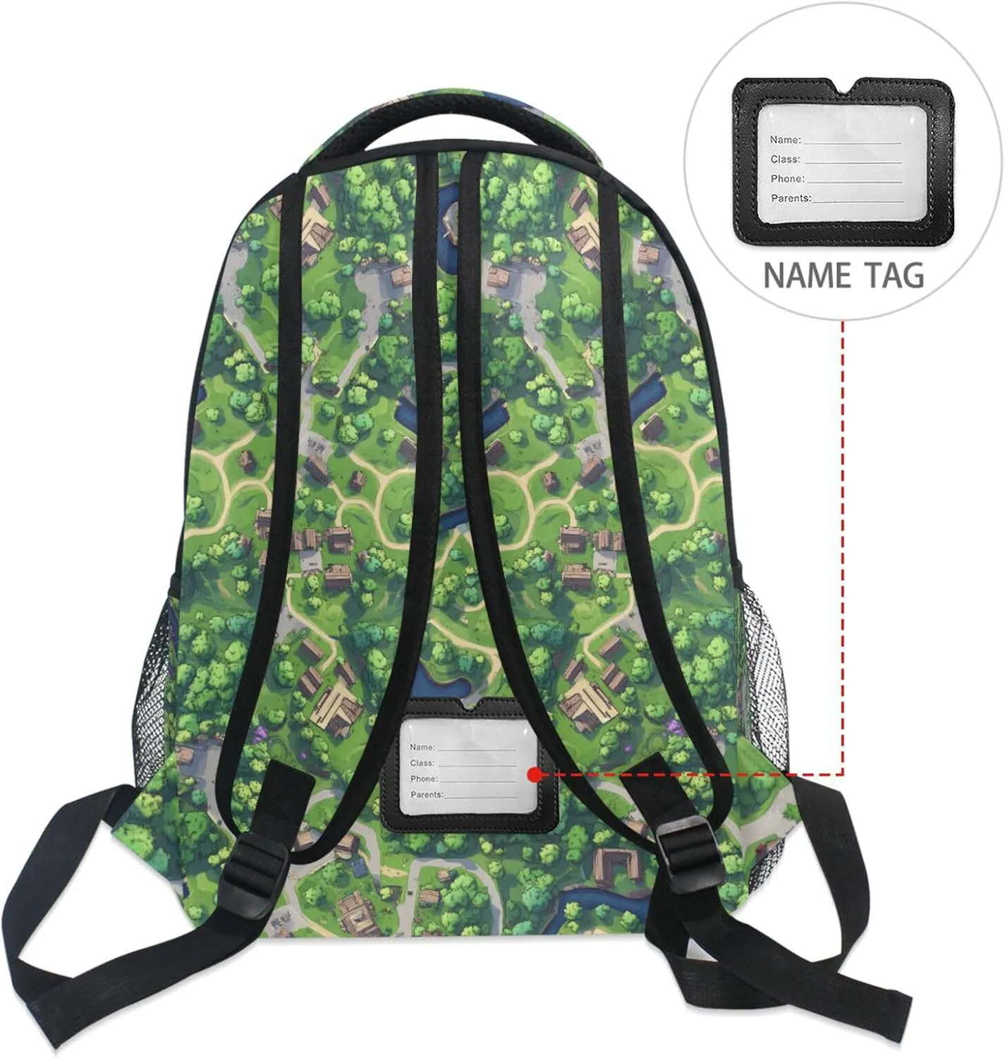 Backpacks for Men Women Waterproof College School Computer Bag with Chest Strap for Travel Trip Game Map