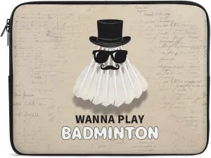 Badminton Beard Newspaper Laptop Sleeve 13/15 Inch Briefcase Cover Shockproof Protective Case Handbags Portable Laptop Bag
