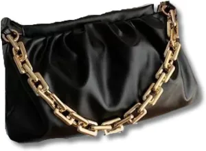 Bag shoulder cloud puffy bag with gold chain vegan leather