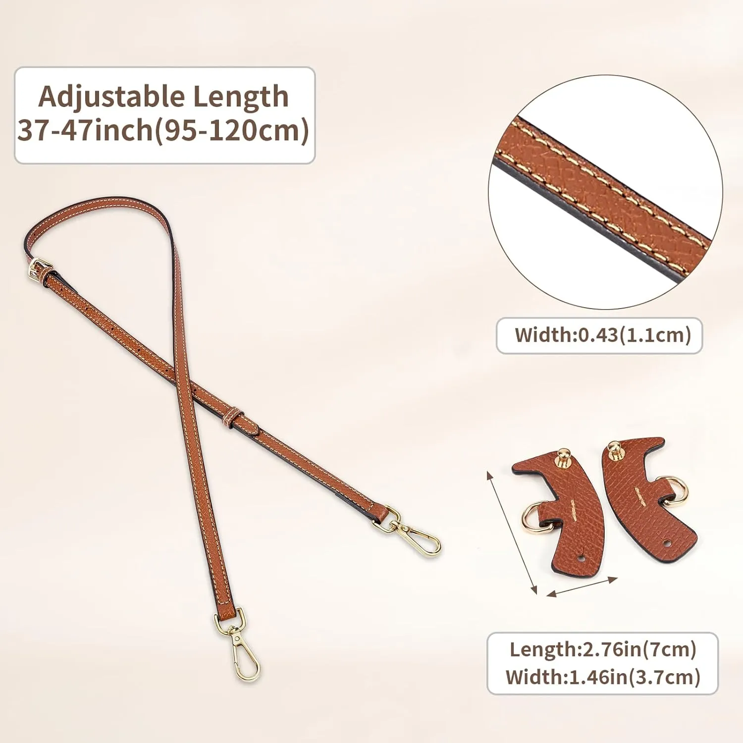 Bag Shoulder Strap, Adjustable Purse Strap Crossbody Replacement for Mini Longchamp Le Pliage