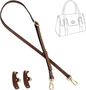 Bag Strap for Longchamp, Leather Purse Straps Adjustable Replacement with 2 Punch-Free Adapters for Longchamp Strap Kit for Small and Medium Bags