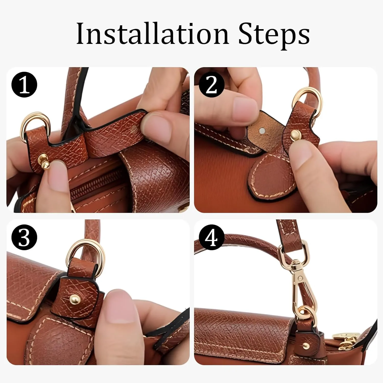 Bag Strap Suitable for Longchamp Mini Pouch,Purse Crossbody Adjustable Replacement Conversion Kit