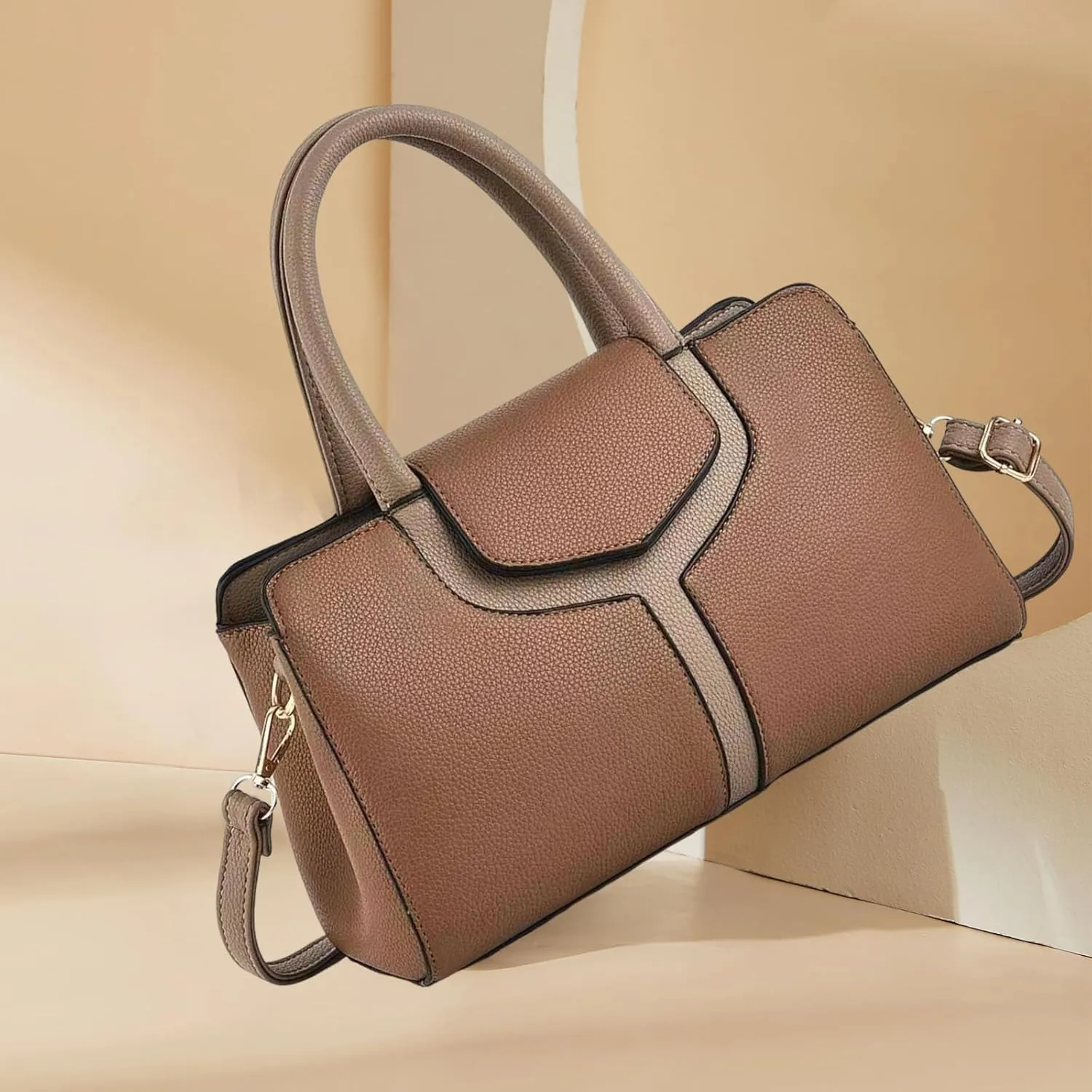 BAG WIZARD Womens Handbags and Purses Top-Handle Shoulder Handbag Vegan Leather Crossbody Satchel Bag