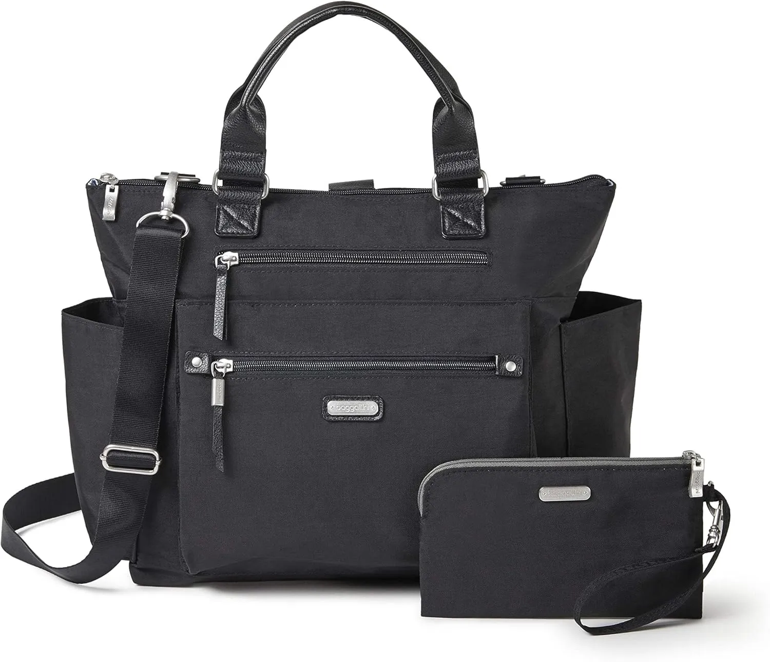 Baggallini 3-in-1 Convertible Backpack Handbag 15x12 Lightweight Travel Bag Crossbody Zippered Tote W/RFID Phone Wristlet